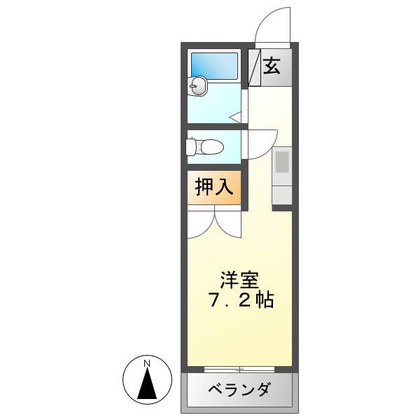 シャンポール森山(ワンルーム/3階)の間取り写真