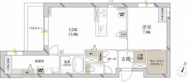 クレールシャーメゾンプレミア(1LDK/2階)の間取り写真
