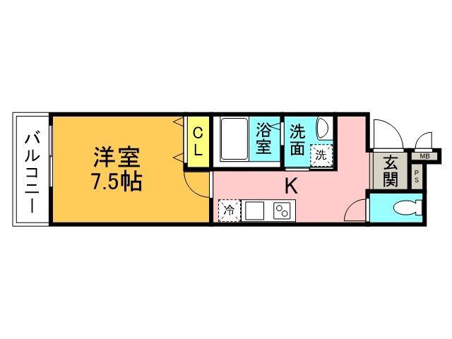 フジパレス出来島ウエストII番館(1K/2階)の間取り写真