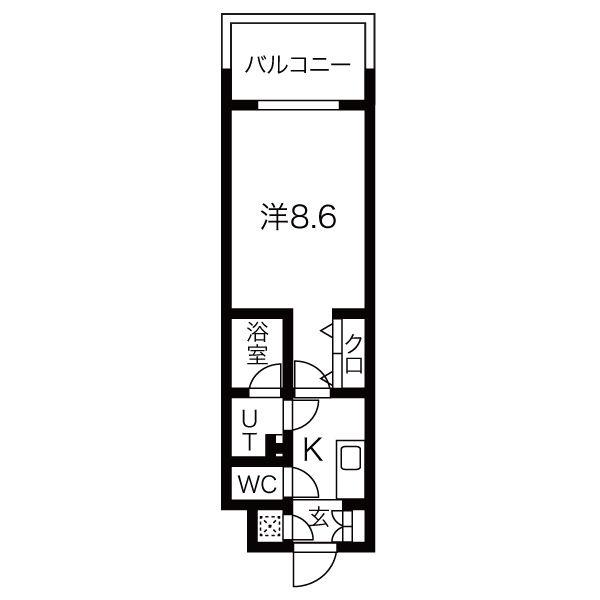 フローラル東別院(1K/13階)の間取り写真