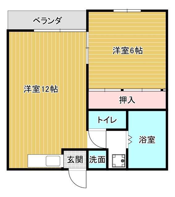 シティ丸平(1LDK/1階)の間取り写真