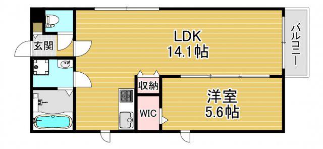 ラシーネヴァリエ福島(1LDK/3階)の間取り写真
