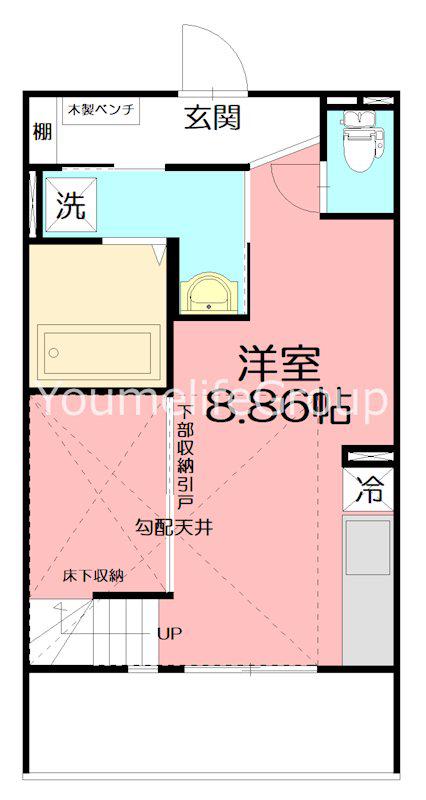 LAID BACK TERRACE(ワンルーム/2階)の間取り写真