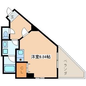 エトワール東水元(ワンルーム/2階)の間取り写真