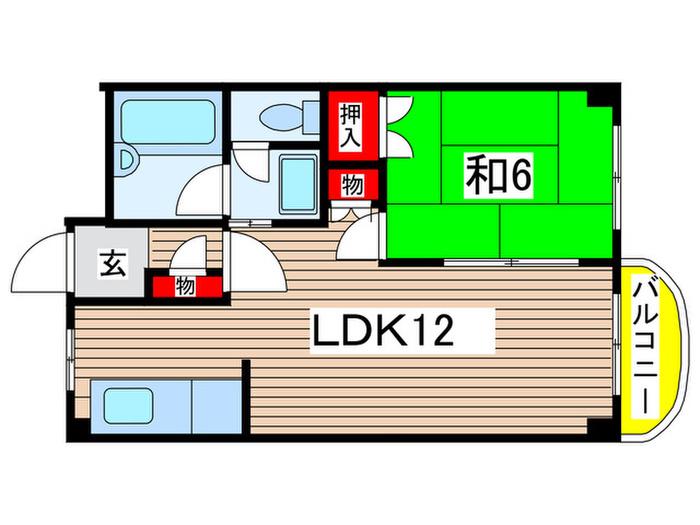 タートシェルカトウ(1LDK/1階)の間取り写真