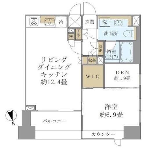 レゾンアレグレ(1LDK/4階)の間取り写真