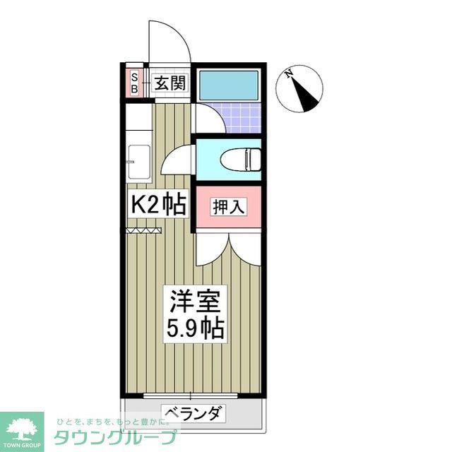 ΑNEXT本郷第2(1K/2階)の間取り写真