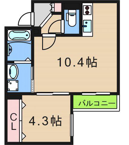 SFIDA天王寺南(1LDK/1階)の間取り写真