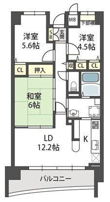 メゾンドルミエール(3LDK/6階)の間取り写真