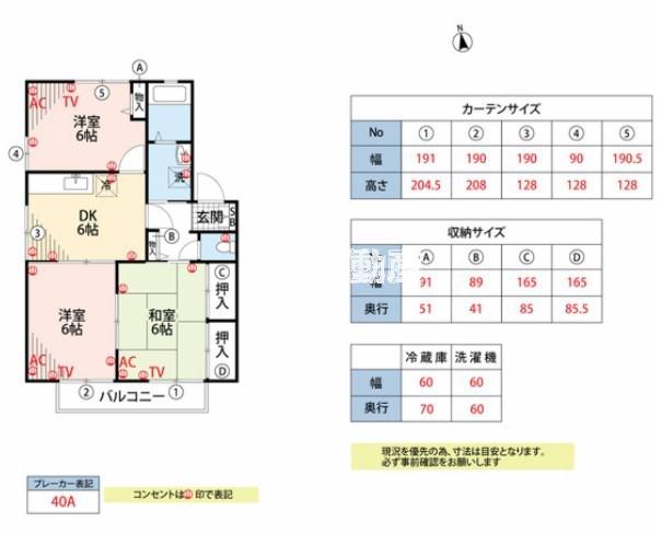 フォンテーヌ宮ノ陣III(3DK/1階)の間取り写真