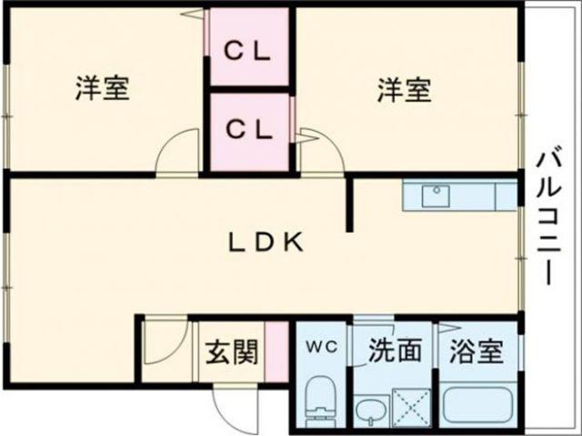 グラン・メゾン界(2LDK/1階)の間取り写真