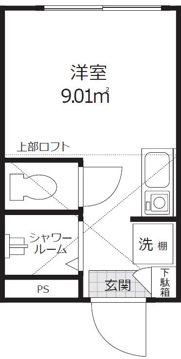 STUDIOANT北千住(ワンルーム/3階)の間取り写真