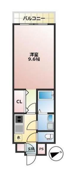 イースト PORT(1K/1階)の間取り写真