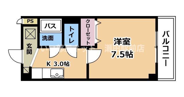 サンクチュアリ III II III(1K/2階)の間取り写真