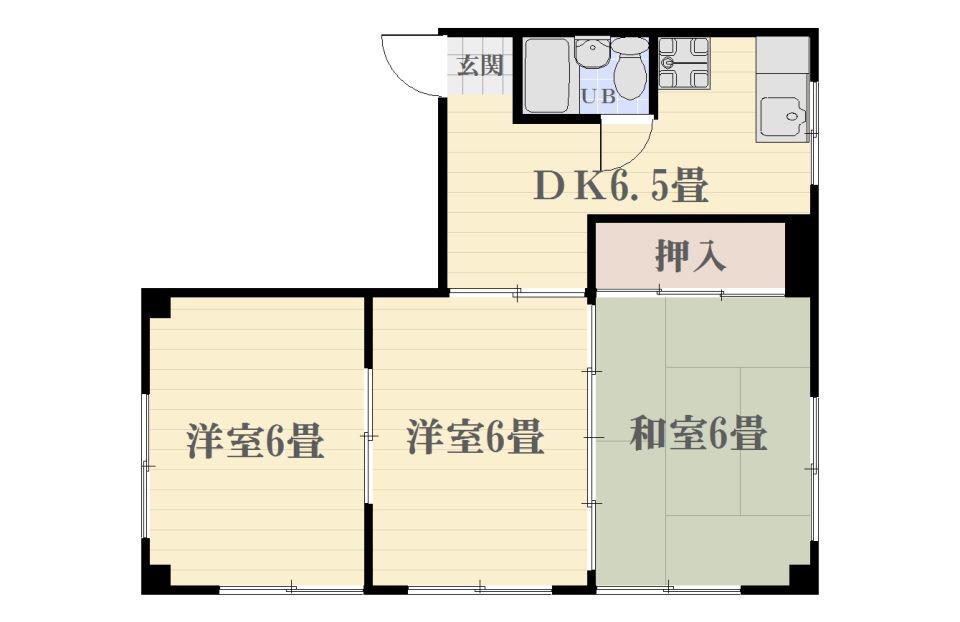 ヨシミツビル(3DK/3階)の間取り写真