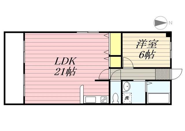 リアライズ山下町(1LDK/8階)の間取り写真
