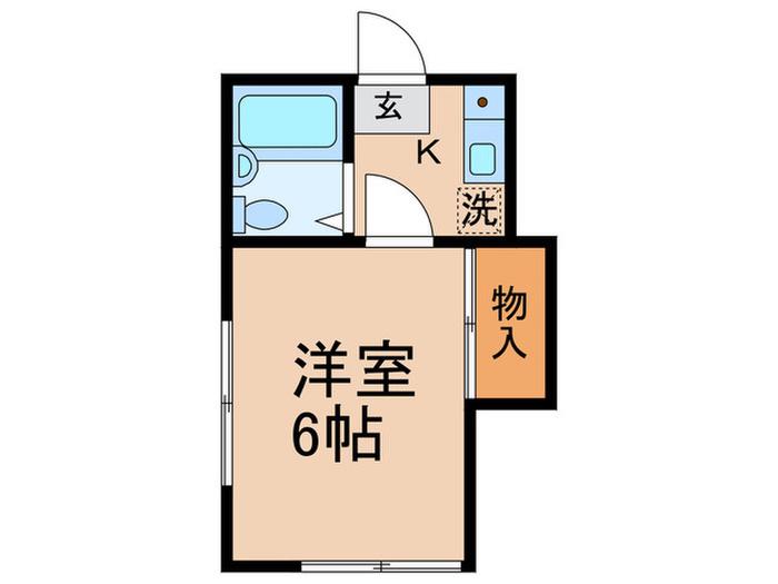 メゾンタナカ(1K/2階)の間取り写真