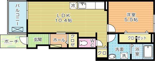 サン フォレスト(1LDK/1階)の間取り写真