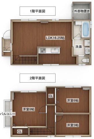 メゾン元倉(3LDK/1階)の間取り写真