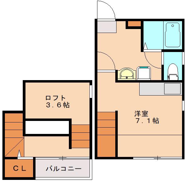MAISONETIC 伊都(ワンルーム/1階)の間取り写真