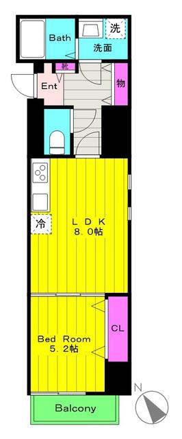 ROSSO PERENNE(1LDK/2階)の間取り写真