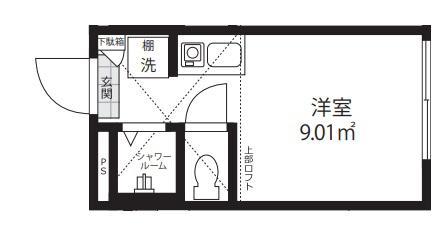 QUQURI KOENJI(ワンルーム/1階)の間取り写真