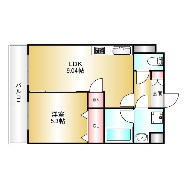 ルーチェ・デル二日市(1LDK/4階)の間取り写真