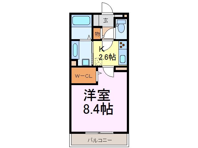 ラフィーネHASE(1K/1階)の間取り写真