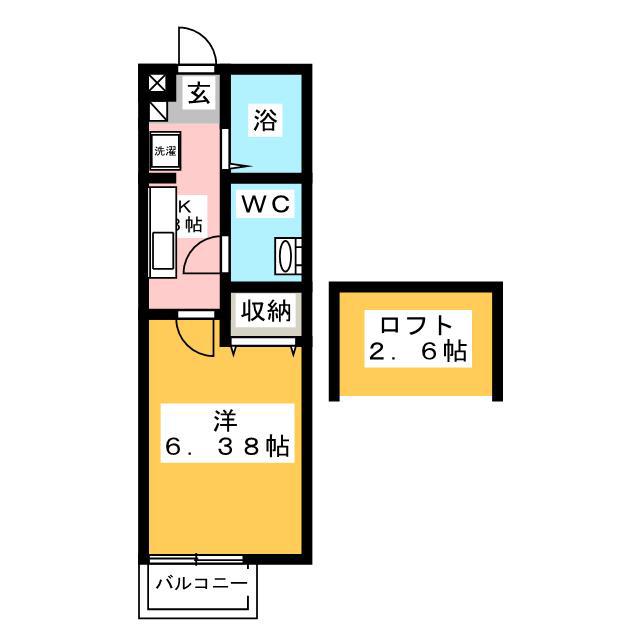 ブリオ横浜II(1K/2階)の間取り写真