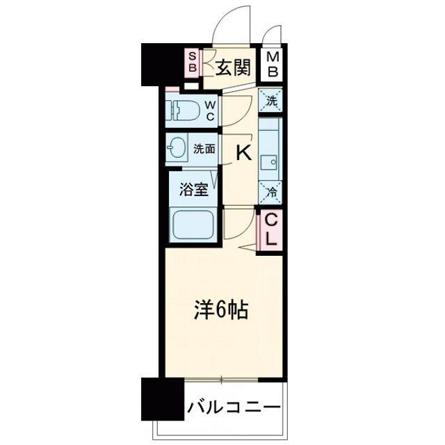 プレリス阿波座BLOOM(1K/3階)の間取り写真