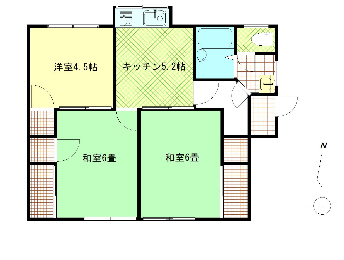 プチハウスコバヤシ201号(3K/2階)の間取り写真