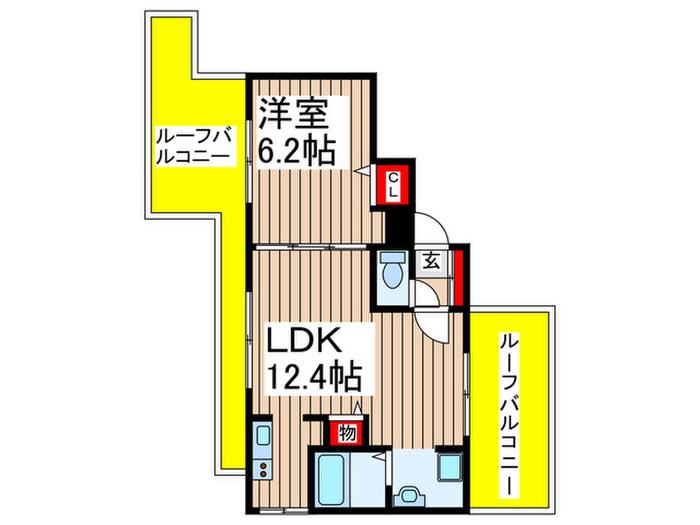 CONNECT PARK HILLS 八千代台(1LDK/7階)の間取り写真