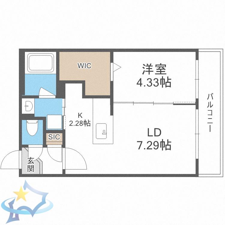 SーRESIDENCE西町(1LDK/3階)の間取り写真