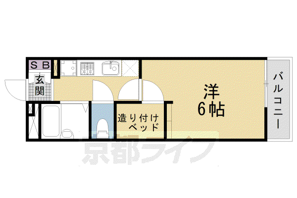 レオパレス府庁前(1K/3階)の間取り写真