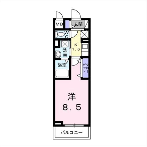 ヴェリーヌ(1K/3階)の間取り写真