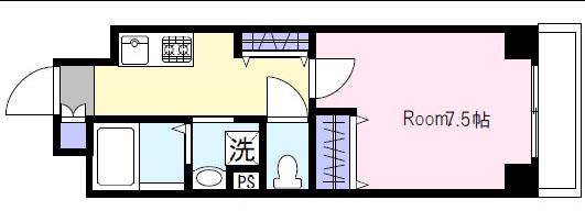 SAN CREST(1K/1階)の間取り写真