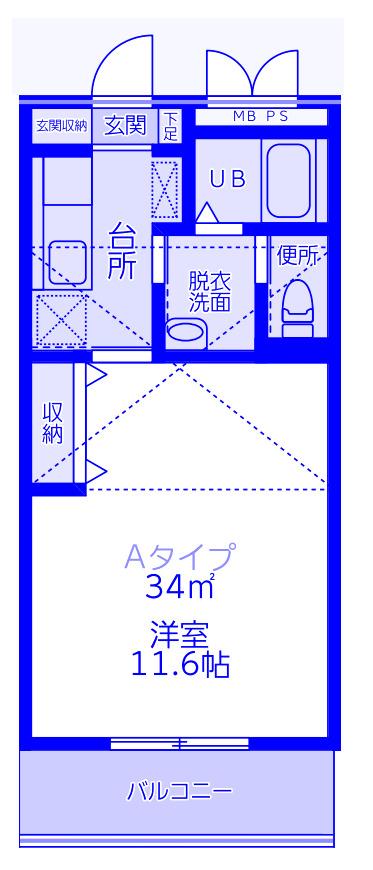 グロアール大宮(1K/2階)の間取り写真