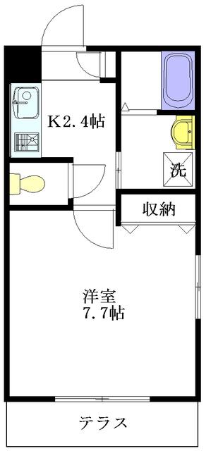 メモラービュ(1K/1階)の間取り写真
