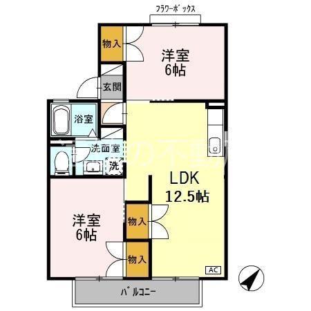 アプト・S B(2LDK/1階)の間取り写真