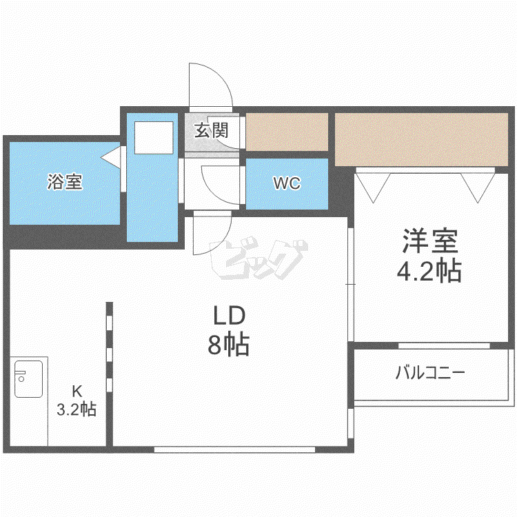 BLANC BONHEUR N14(1LDK/3階)の間取り写真