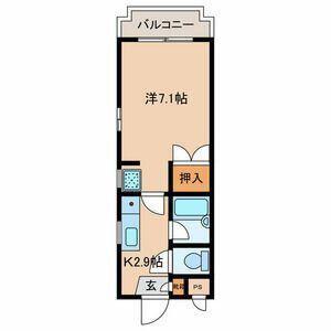 シャトレ松尾II(1K/2階)の間取り写真