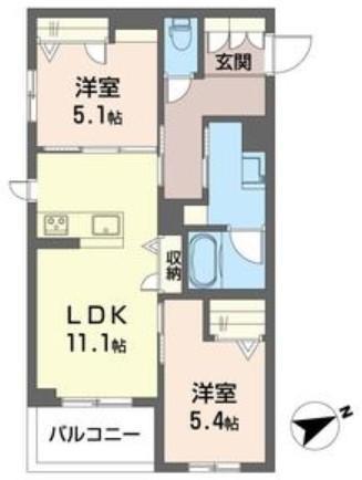 ブレス幕張本郷(2LDK/2階)の間取り写真