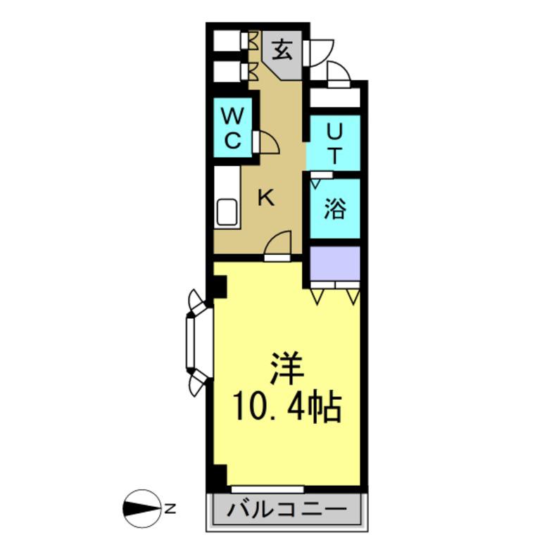 本州東海ビル(1K/6階)の間取り写真