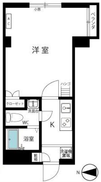 フレアドーム代々木(1K/1階)の間取り写真