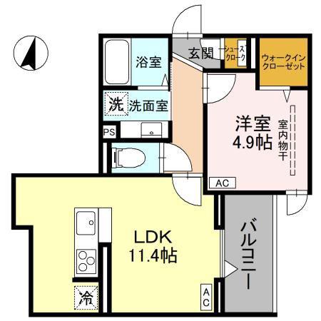 NOBLE VILLA東大成(1LDK/3階)の間取り写真