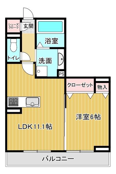 ベル グランデ(1LDK/2階)の間取り写真