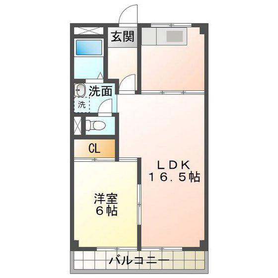 ダイアナポリス桜橋(1LDK/2階)の間取り写真