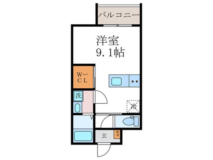 ウェルスクエア壬生高辻通(ワンルーム/4階)の間取り写真