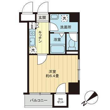 サクセス白金(1K/5階)の間取り写真