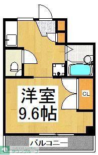 ポプルス志木(ワンルーム/5階)の間取り写真